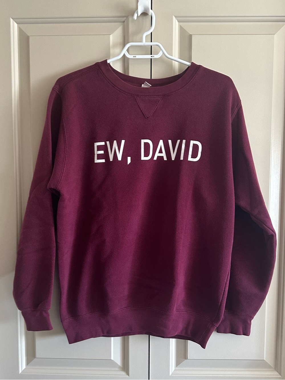 Maroon 'EW, DAVID' Crewneck Sweater